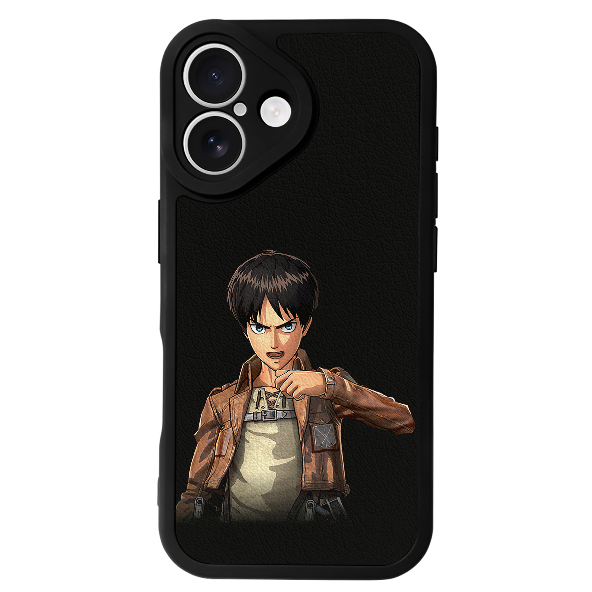 （画像用） 進撃の巨人 エレン･イェーガー Attack on Titan Eren Jäger 【iPhone 16シリーズ対応】シリコンスマホケース（レザー調） 材質：シリコン